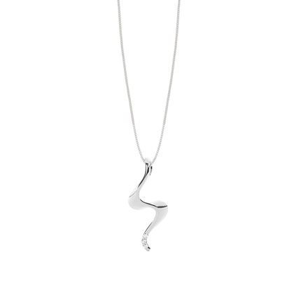 Flush Setting Round Diamond Delicate Pendant