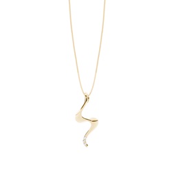 Flush Setting Round Diamond Delicate Pendant