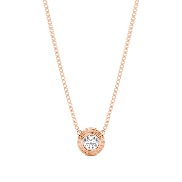 Full Bezel Setting Round Diamond Classic Solitaire Pendant