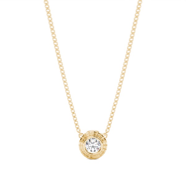 Full Bezel Setting Round Diamond Classic Solitaire Pendant