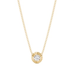 Full Bezel Setting Round Diamond Classic Solitaire Pendant