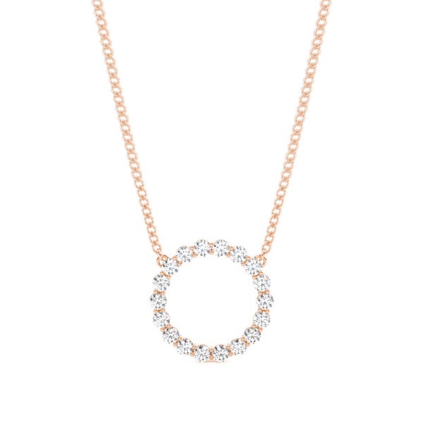 4 Prong Setting Round Diamond Circle Pendant