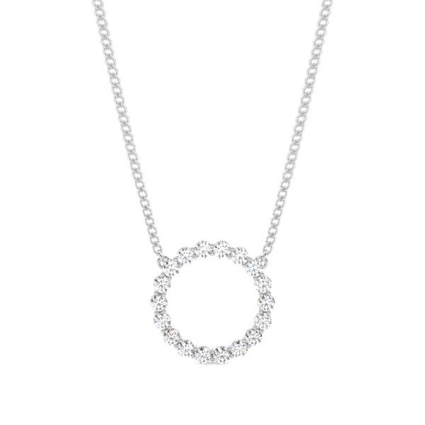 4 Prong Setting Round Diamond Circle Pendant