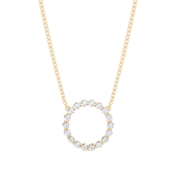 4 Prong Setting Round Diamond Circle Pendant