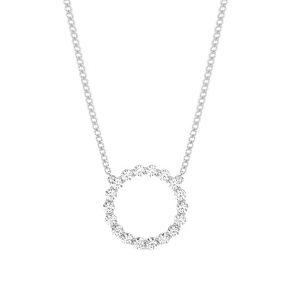 4 Prong Setting Round Diamond Circle Pendant
