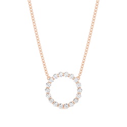 4 Prong Setting Round Diamond Circle Pendant