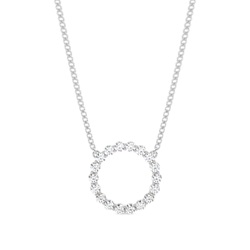 Diamant Kreis Anhänger in einer Krappenfassung