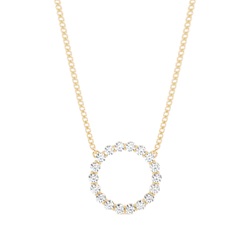 4 Prong Setting Round Diamond Circle Pendant