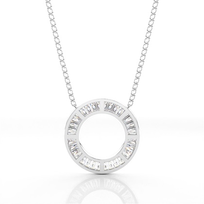 Baguette Cut Diamond Pendant Necklaces