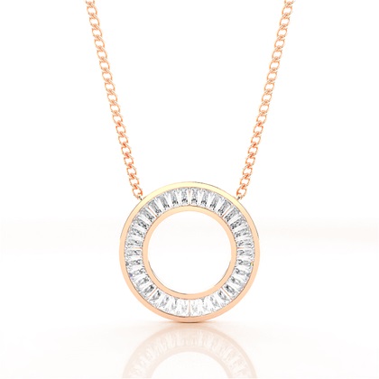 Rose Gold Circle Diamond Pendants