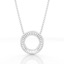 Diamant Kreis Anhänger in einer Krappenfassung