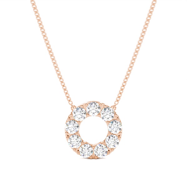 4 Prong Setting Round Diamond Circle Pendant