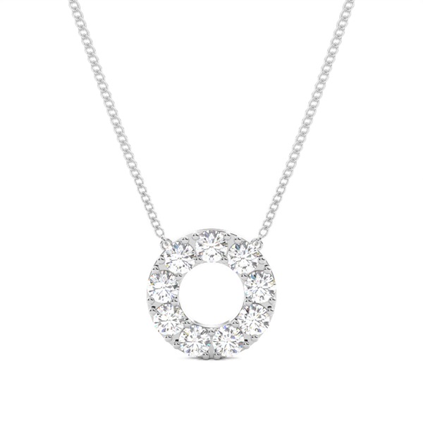 4 Prong Setting Round Diamond Circle Pendant
