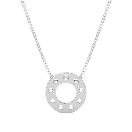 Diamant Kreis Anhänger in einer Krappenfassung