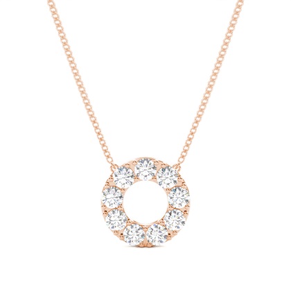 Rose Gold Circle Diamond Pendants
