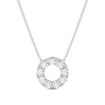 4 Prong Setting Round Diamond Circle Pendant