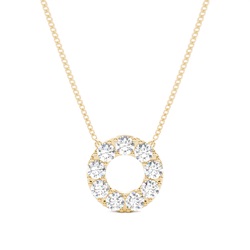 4 Prong Setting Round Diamond Circle Pendant