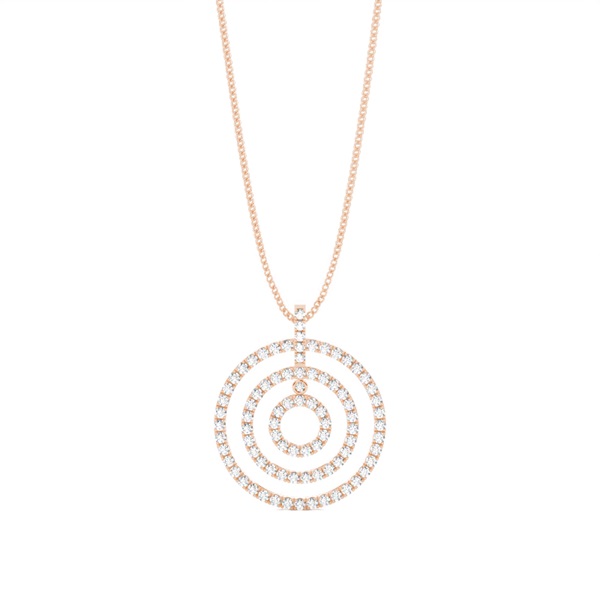 Prong Setting Round Diamond Circle Pendant