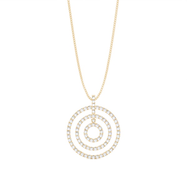 Prong Setting Round Diamond Circle Pendant