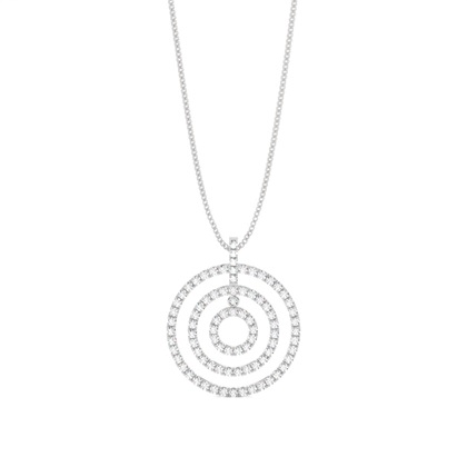 Prong Setting Round Diamond Circle Pendant