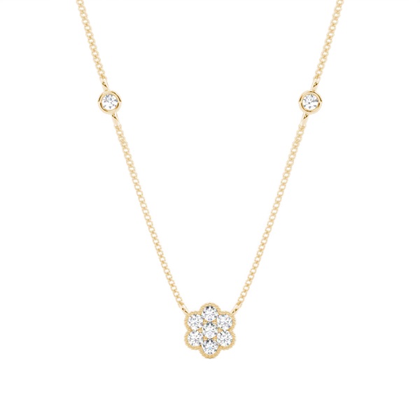 Pressure Setting Round Diamond Cluster Pendant