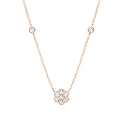 Rose Gold Cluster Diamond Pendants