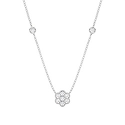 Runder Diamant Cluster Anhänger in einer Krappenfassung