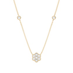 Pressure Setting Round Diamond Cluster Pendant