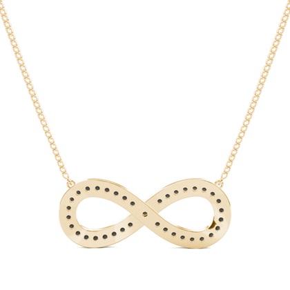 Runder Designer-Anhänger mit schwarzem Diamant in Pave-Fassung