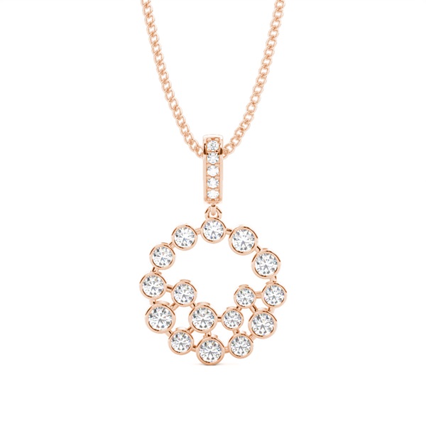 Full Bezel Setting Round Diamond Circle Pendant