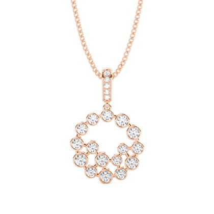 Rose Gold Circle Diamond Pendants