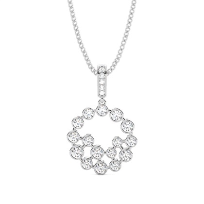 Full Bezel Setting Round Diamond Circle Pendant