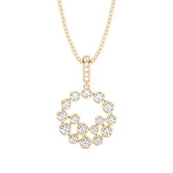 Full Bezel Setting Round Diamond Circle Pendant