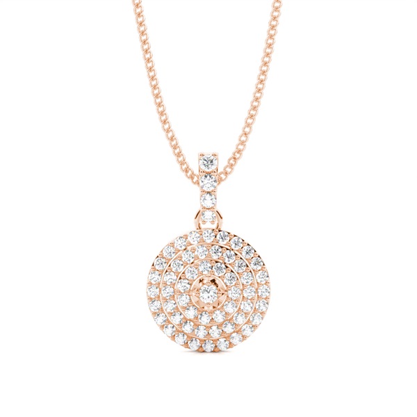4 Prong Setting Round Diamond Circle Pendant