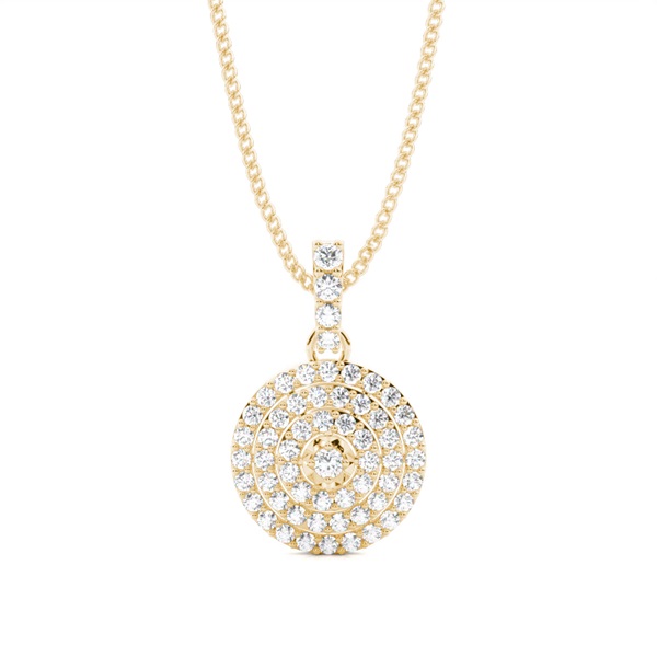 4 Prong Setting Round Diamond Circle Pendant