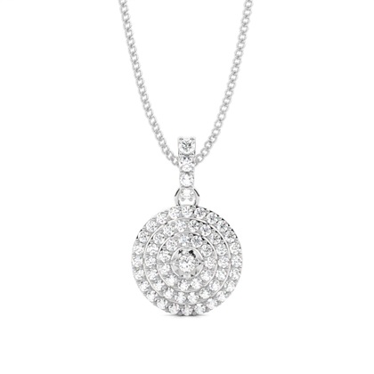 4 Prong Setting Round Diamond Circle Pendant