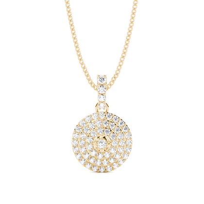 Yellow Gold Circle Diamond Pendants