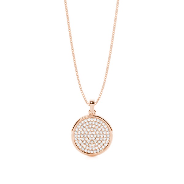 Pave Setting Round Diamond Circle Pendant