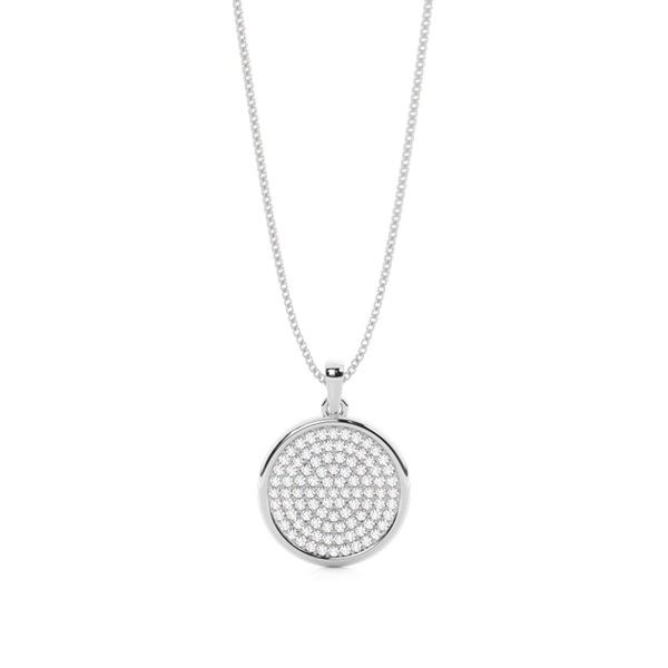 Pave Setting Round Diamond Circle Pendant