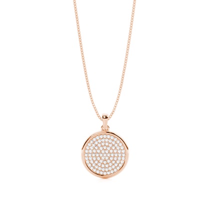 Rose Gold Circle Diamond Pendants