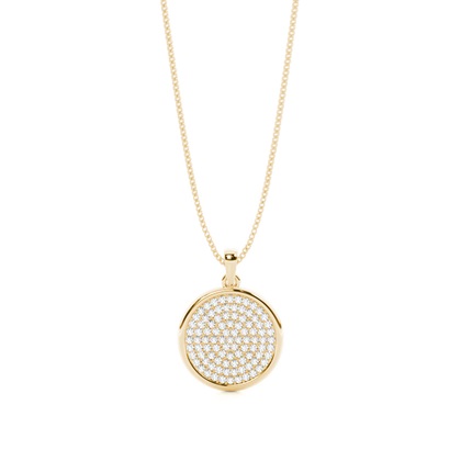Yellow Gold Circle Diamond Pendants