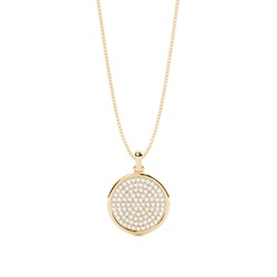 Pave Setting Round Diamond Circle Pendant