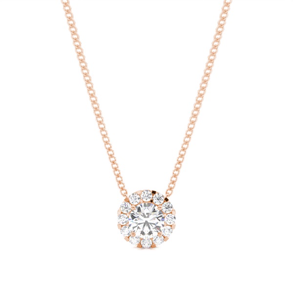 4 Prong Setting Round Diamond Cluster Pendant