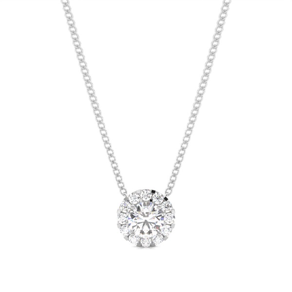 4 Prong Setting Round Diamond Cluster Pendant
