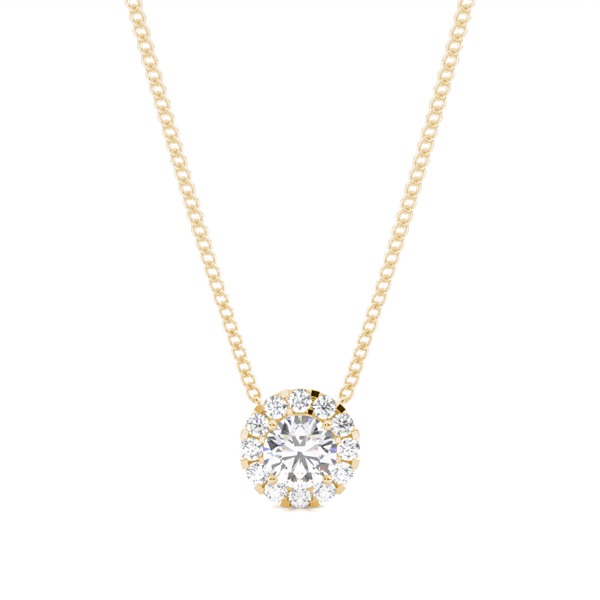 4 Prong Setting Round Diamond Cluster Pendant