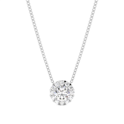 4 Prong Setting Round Diamond Cluster Pendant