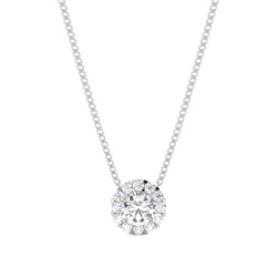 Diamant Kreis Anhänger in einer Krappenfassung