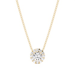 4 Prong Setting Round Diamond Cluster Pendant