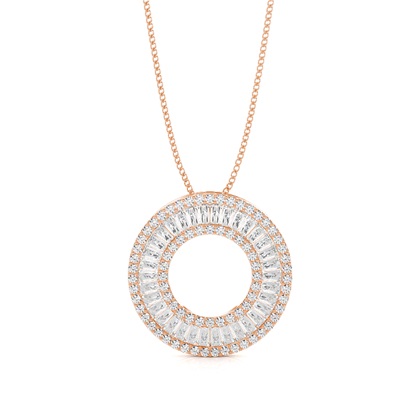 Rose Gold Circle Diamond Pendants