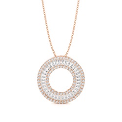 Pave Setting Round Diamond Circle Pendant